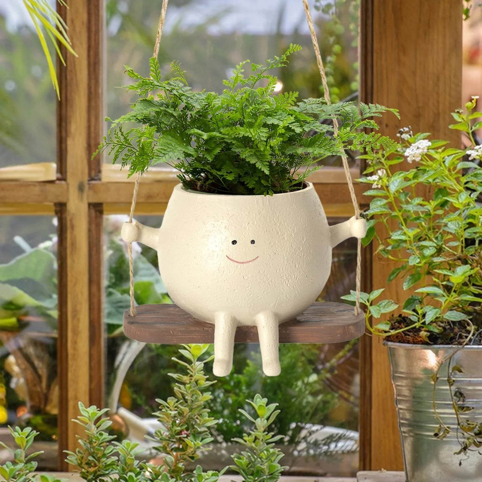 Swinging Flower Pots: A Swinging Flowerpot for Indoor & Outdoor decor! - homecomforts