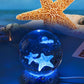 New Crystal Ball Night Light Ornament Luminous Resin Base Glass Handicraft Ornament 3D Engraved Birthday Gift Home Decoration