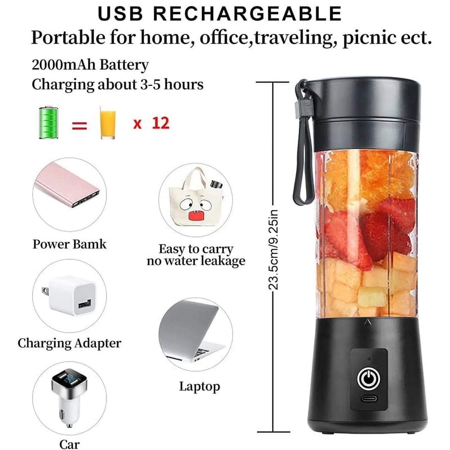 Portable Blender – Compact, Battery-Powered & Safe for Travel and More - homecomforts