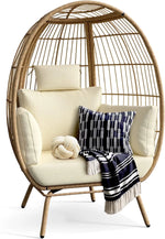 Wicker Egg Chair with Steel Frame (440Lb Capacity) - homecomforts1