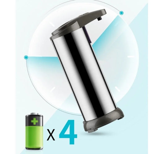 Automatic Liquid Soap Dispenser Touchless Battery Operated Stainless Steel Silver - homecomforts1