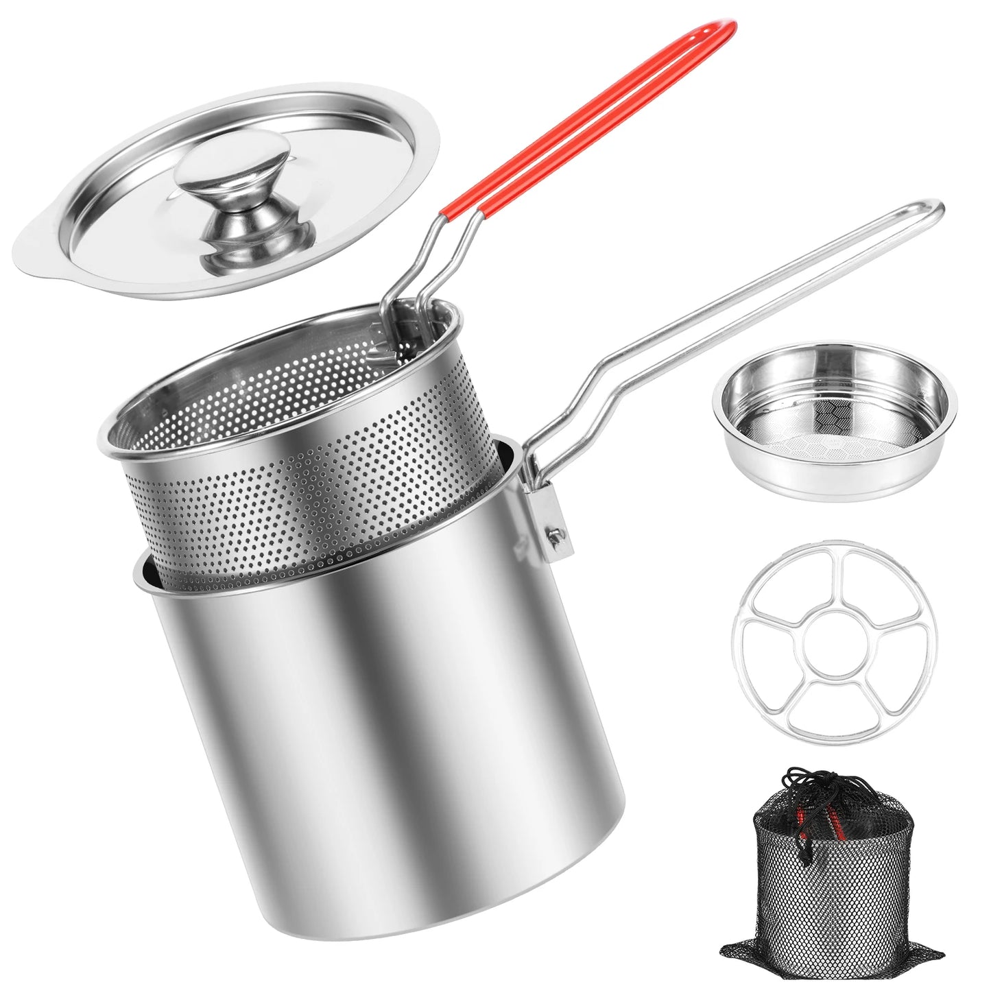 Stainless Steel Deep Fryer Pot Designed To Save Oil WITH Free Added Accessories! - homecomforts1