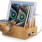 Bamboo Charging Station for Multi-Device with 4 Slots - homecomforts1
