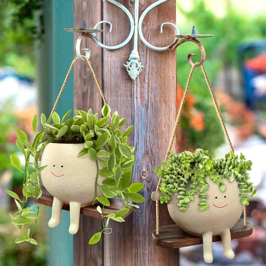Swinging Flower Pots: A Swinging Flowerpot for Indoor & Outdoor decor! - homecomforts