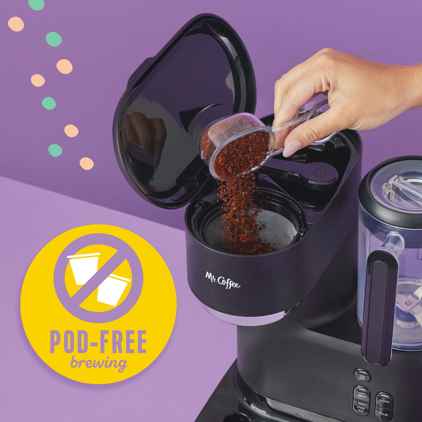Single Serve Frappe and Iced Coffee Maker with Blender, Black - homecomforts1