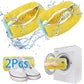 Yellow shoe washing bag for washing machine with microfiber inside for protecting shoes in washer